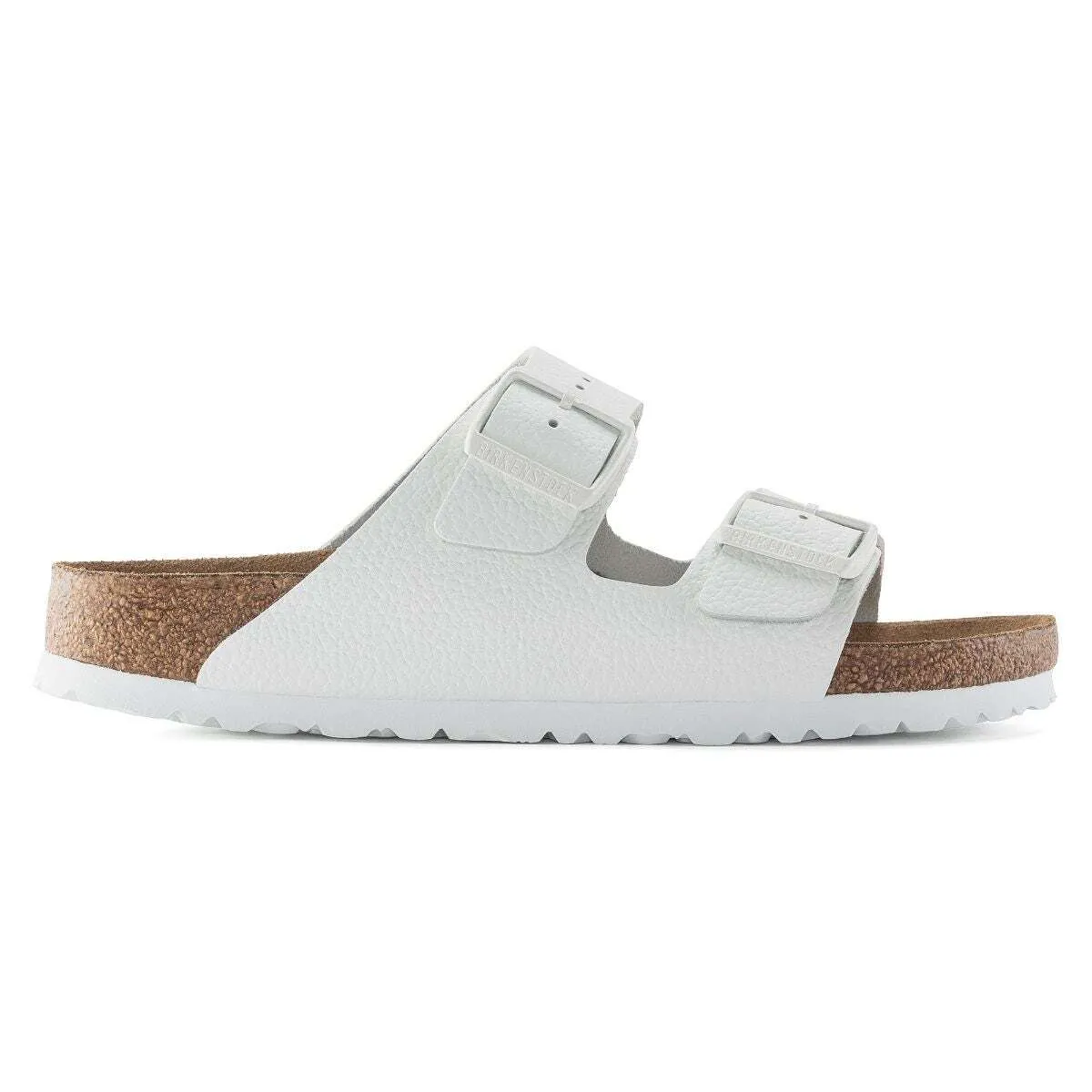 Birkenstock Arizona Natural Leather White Slide Narrow