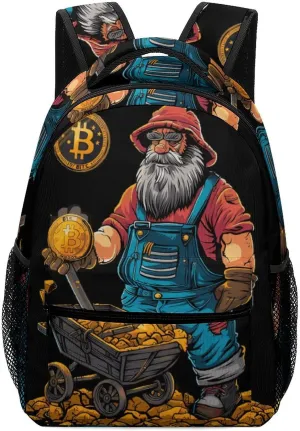 Bitcoin Miner Unisex Causal Backpack Lightweight Daypack Classic Shoulder Bag for Men Women Travel Work