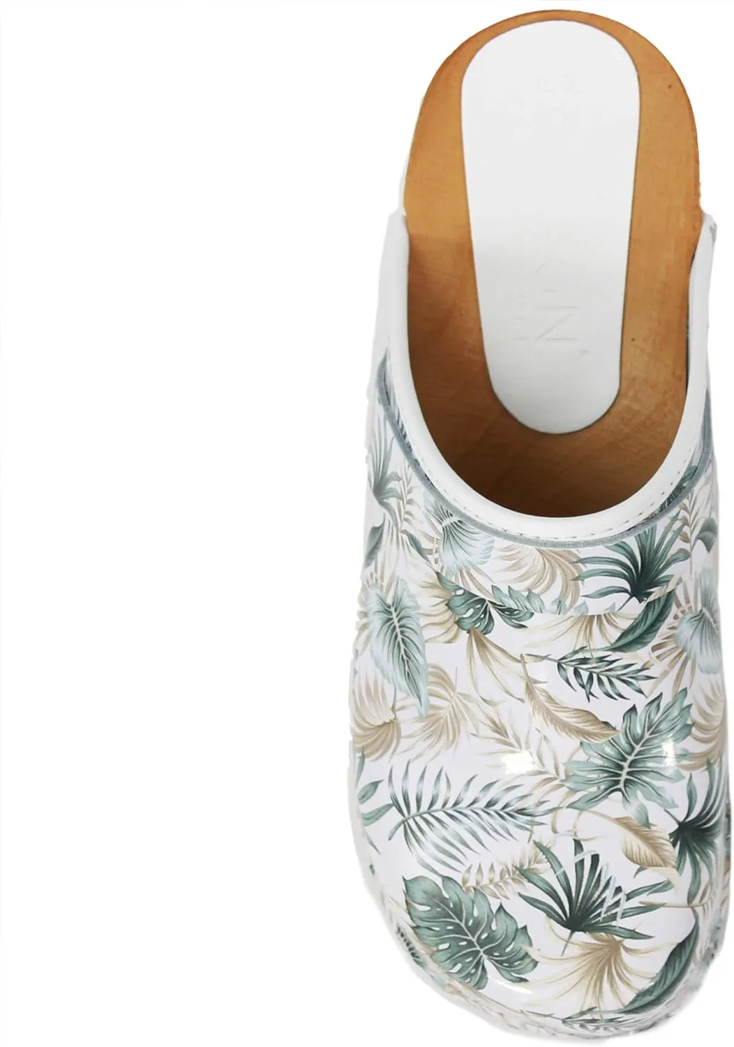 Bjork Maja Wood Open Back Leather Clogs