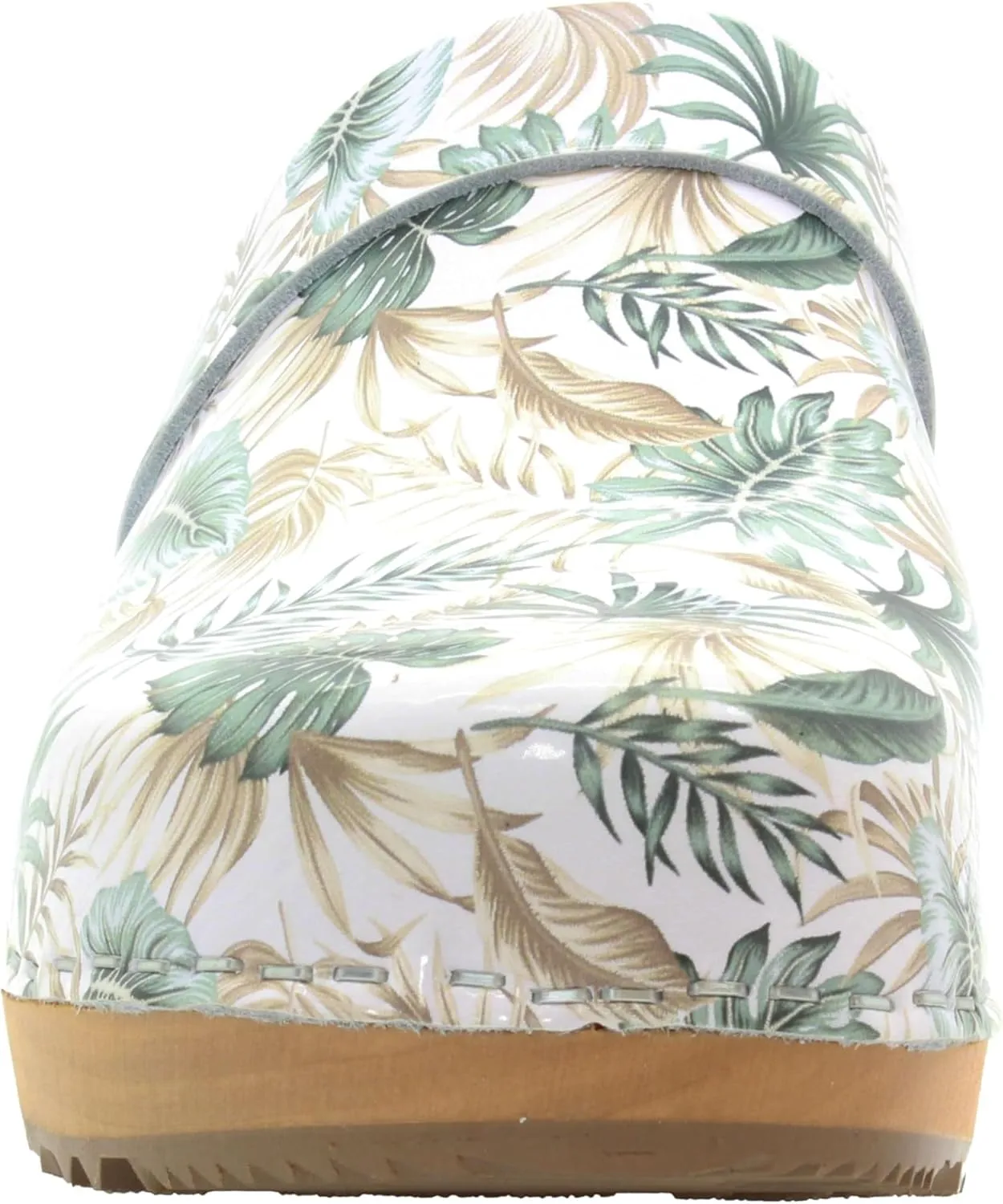 Bjork Maja Wood Open Back Leather Clogs