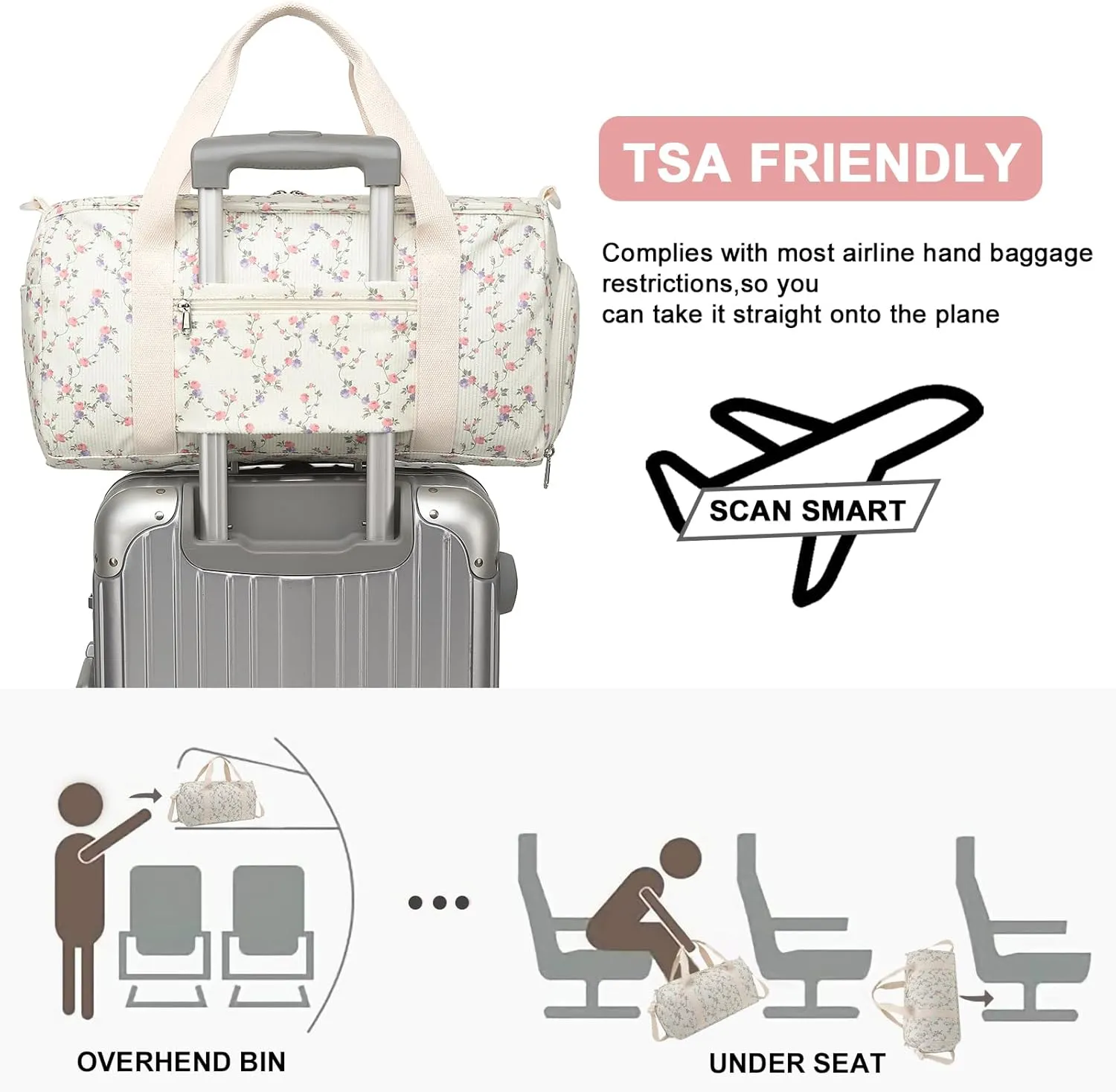 BLUBOON Duffle Bag Girls Kids Cute Gym Bag with Shoes Compartment & Wet Separation Waterproof Sports Overnight Travel Bag