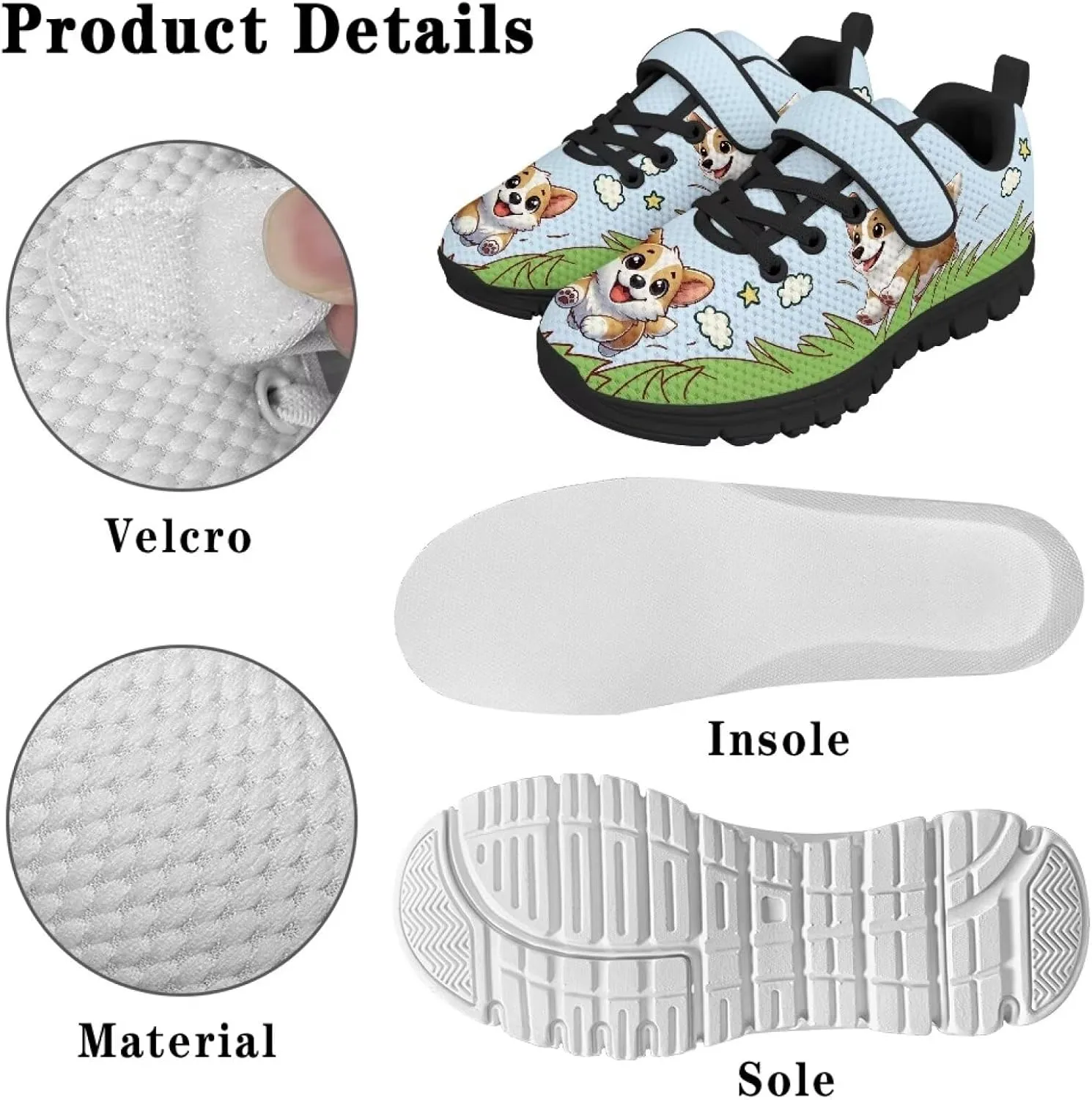 Boys Girls Lightweight Sports Sneakers Kids Animal Running Shoes Breathable Comfort Walking Shoes with One Strap US 11-15