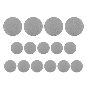 ButtonMode Tuxedo Suit Button 15pc Set (Fits Most Formalwear) Includes 4 Jacket Front Buttons (19mm or 3/4 Inch) and 11 Sleeve and Pant Buttons (15mm or 5/8 Inch), Gray Satin, 15-Buttons