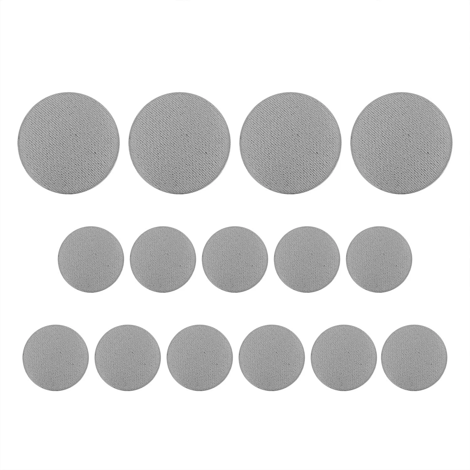 ButtonMode Tuxedo Suit Button 15pc Set (Fits Most Formalwear) Includes 4 Jacket Front Buttons (19mm or 3/4 Inch) and 11 Sleeve and Pant Buttons (15mm or 5/8 Inch), Gray Satin, 15-Buttons