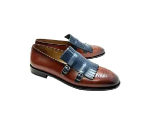 C0001901- 5211 Kilt Side Buckle Loafer- Navy/Brown