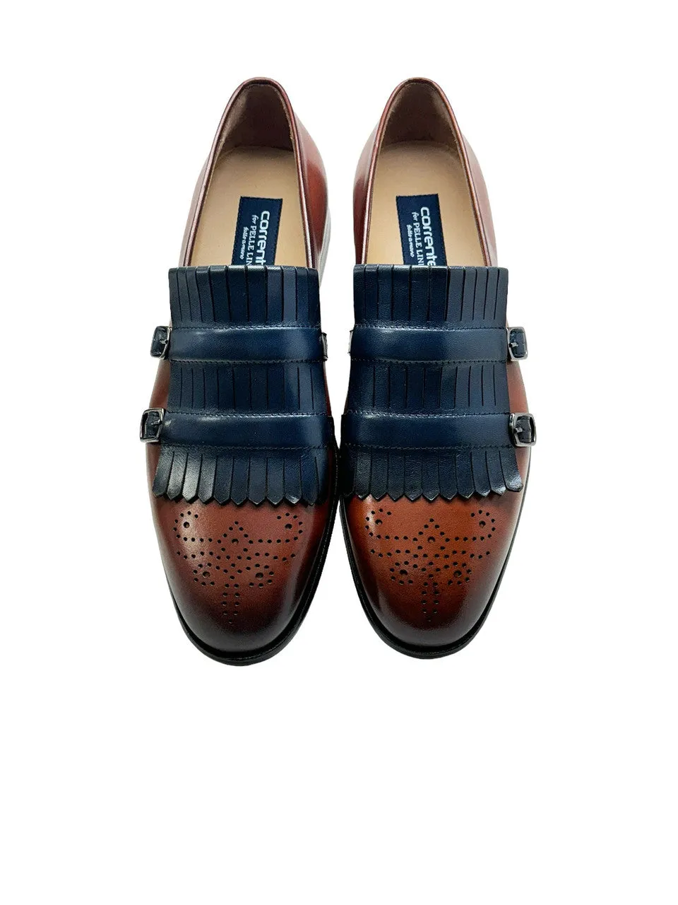 C0001901- 5211 Kilt Side Buckle Loafer- Navy/Brown