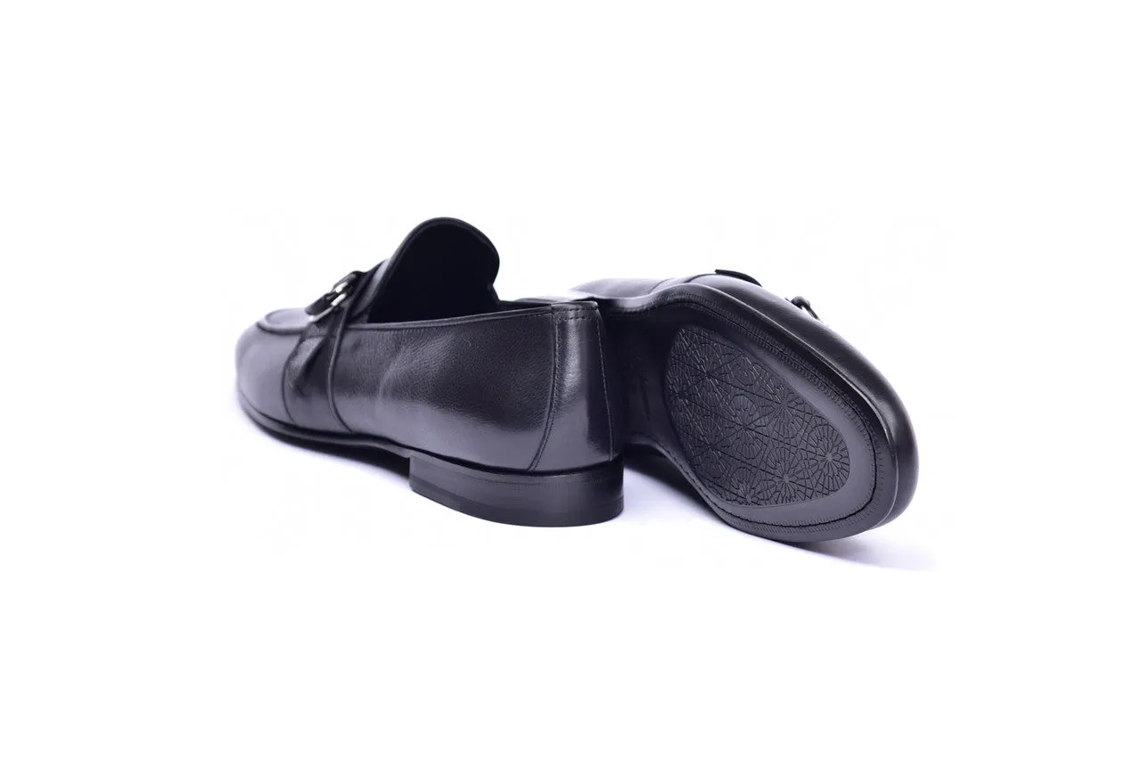 C00102-6628 Side Buckle  loafer- Black