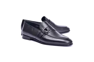 C00102-6628 Side Buckle  loafer- Black
