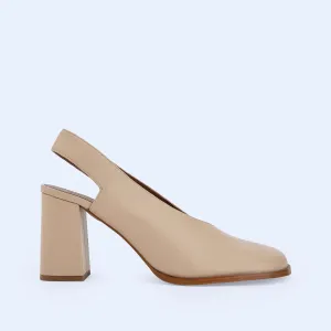 Camel Leather Asymmetrical Shoe