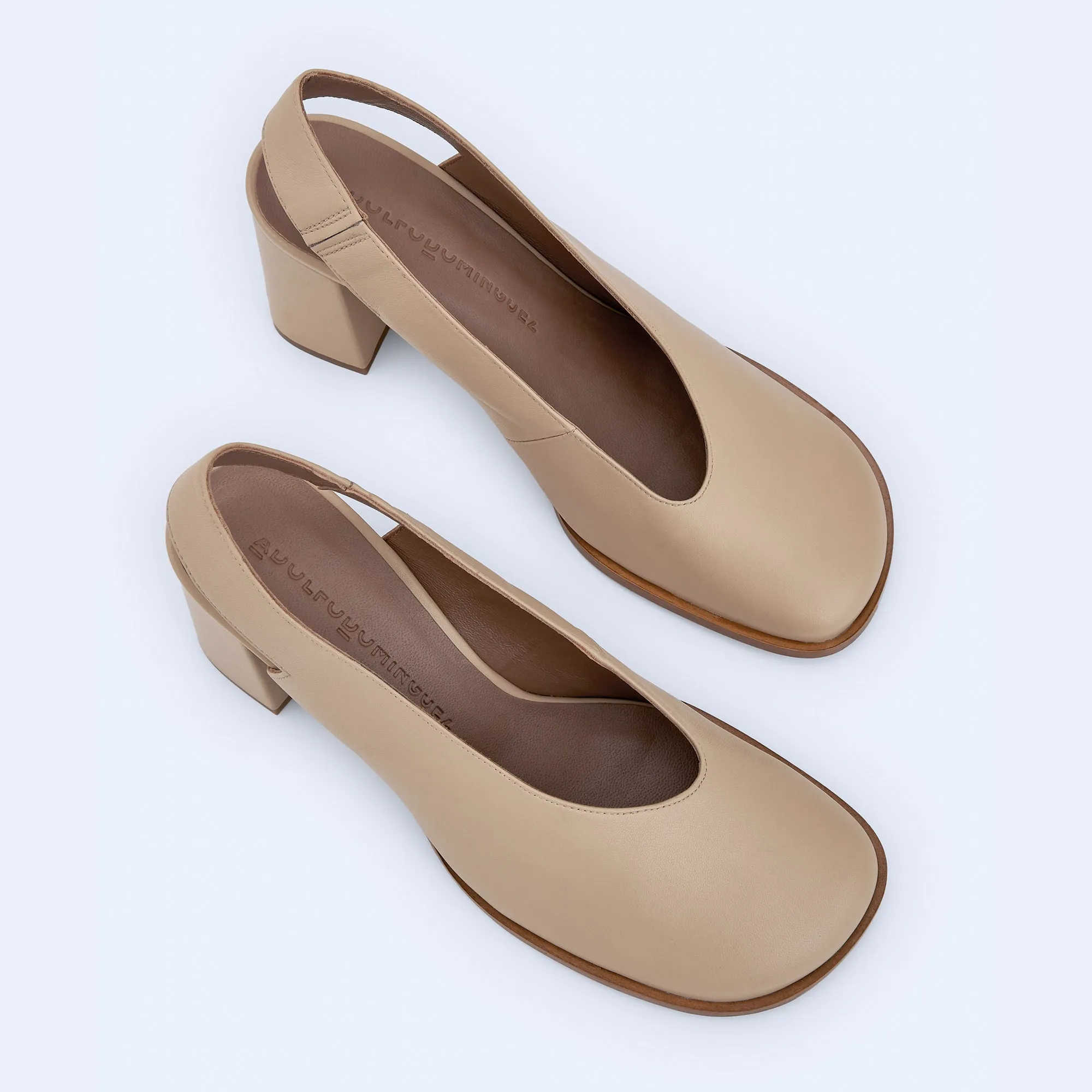 Camel Leather Asymmetrical Shoe