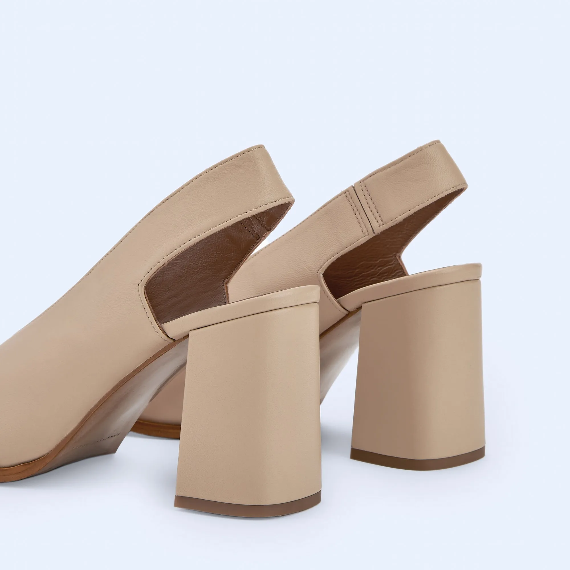 Camel Leather Asymmetrical Shoe