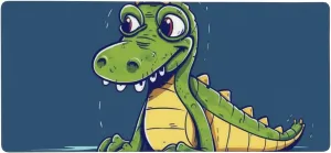 Cartoon Crocodile Gaming Mouse Pad Large Extended Mouse Mat Non-Slip Desk Pad Desk Mat with Stitched Edge Keyboard Mousepad for Home Office Gaming Work