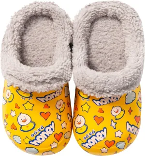 CERYTHRINA Little Kids Lined Clogs Girls Boys Slide Lightweight Garden Shoes Slip-on Cotton Slippers