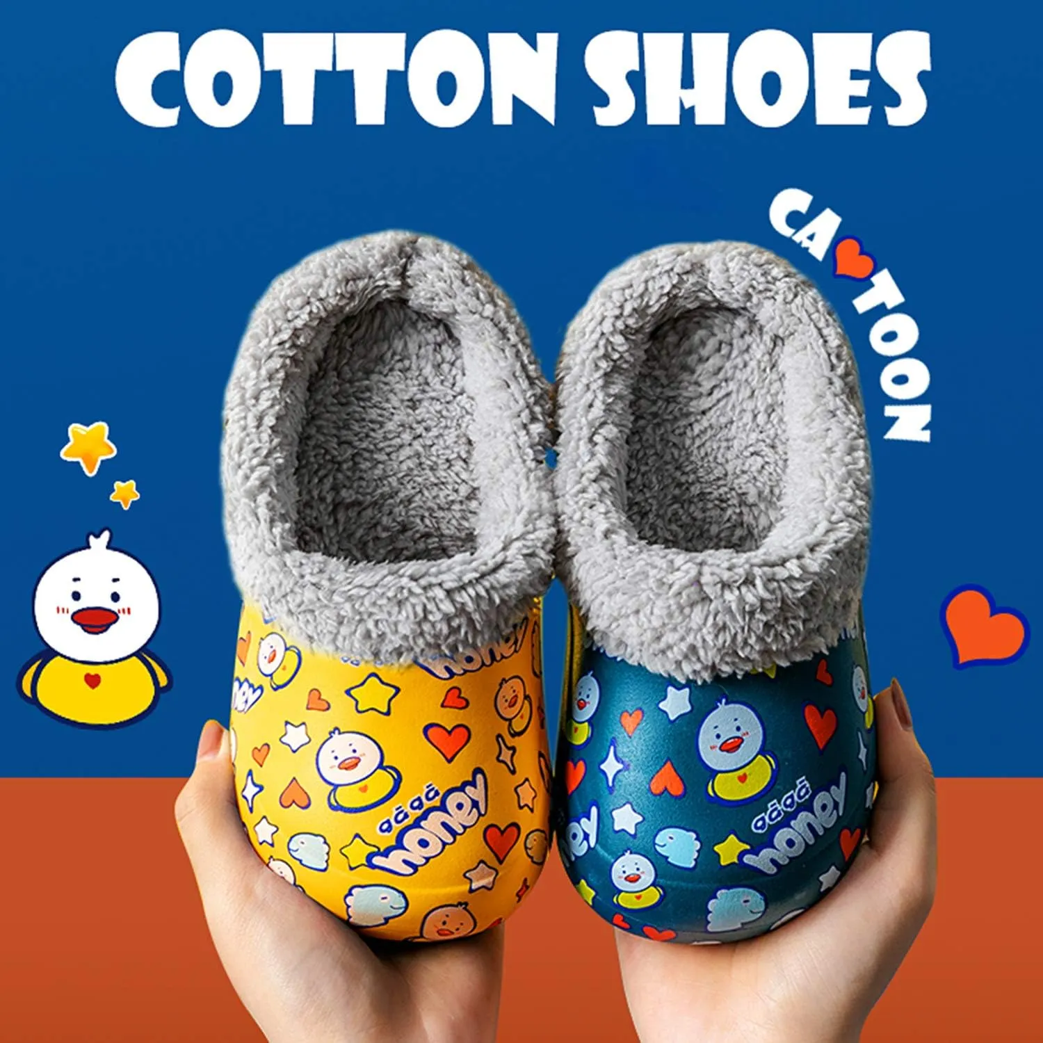 CERYTHRINA Little Kids Lined Clogs Girls Boys Slide Lightweight Garden Shoes Slip-on Cotton Slippers