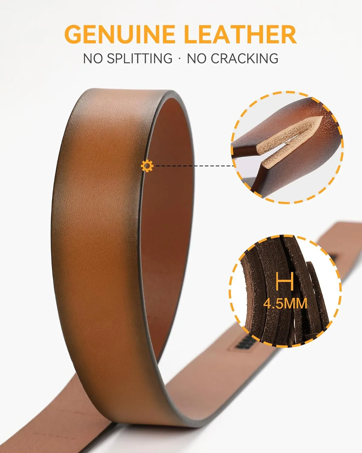 CHAOREN Ratchet Belts for Men - 1.5" Mens Belts Genuine Leather for Causual Jeans - Versatile Fit, Customizable Style