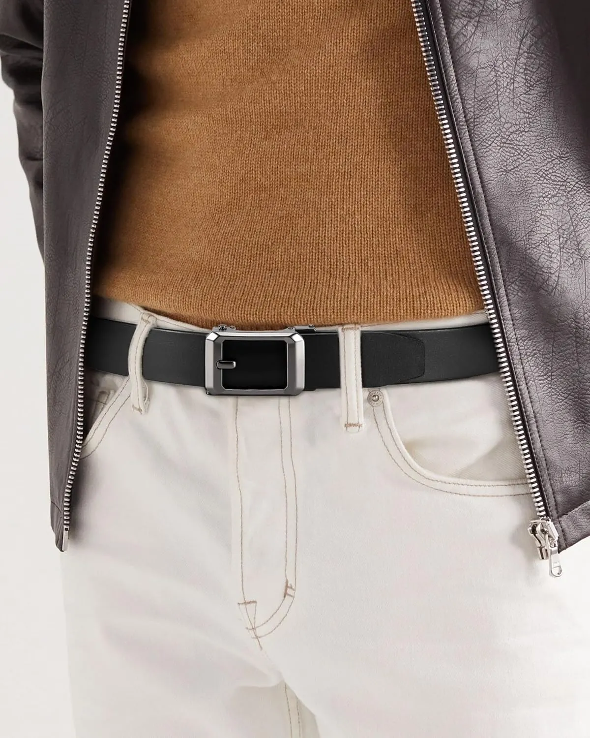 CHAOREN Ratchet Belts for Men - 1.5" Mens Belts Genuine Leather for Causual Jeans - Versatile Fit, Customizable Style