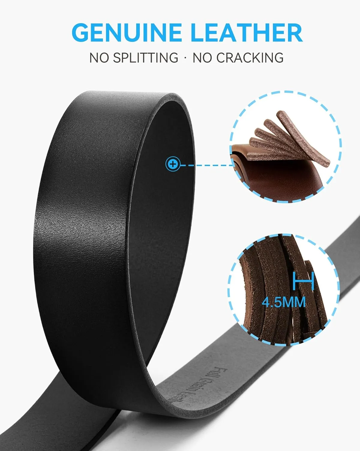 CHAOREN Ratchet Belts for Men - 1.5" Mens Belts Genuine Leather for Causual Jeans - Versatile Fit, Customizable Style