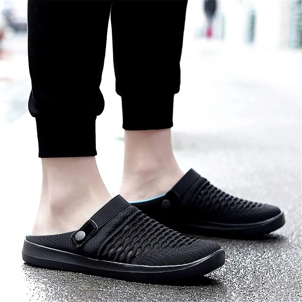 ChicLovey Mens Hollow Mesh Breathable Walking Slippers Garden Clog Summer Shoes Sandals
