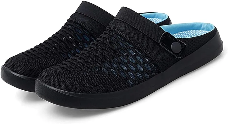 ChicLovey Mens Hollow Mesh Breathable Walking Slippers Garden Clog Summer Shoes Sandals