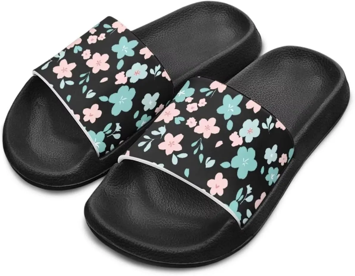 Children's Slippers Beach Sandals Slide Sandals Filp-Flops for Kids Girls Gift for Daughters Little Sisters Black