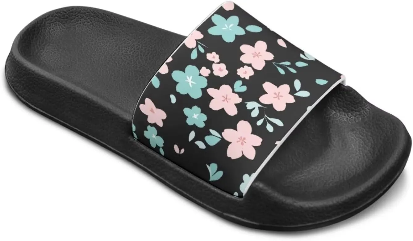 Children's Slippers Beach Sandals Slide Sandals Filp-Flops for Kids Girls Gift for Daughters Little Sisters Black
