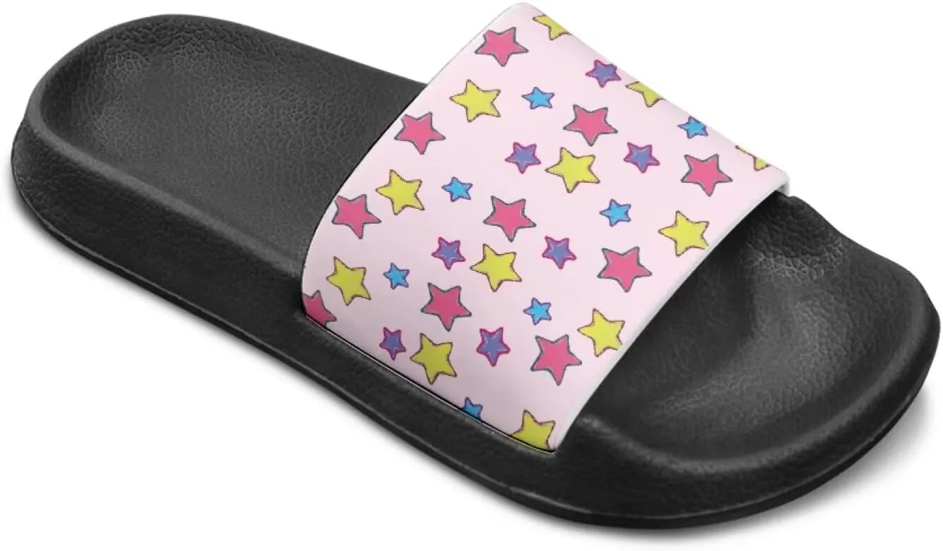 Children's Slippers Beach Sandals Slide Sandals Filp-Flops for Unisex Kids Boys Girls Gift for Daughters Sons Little Brothers Sisters Black Sole Little Kid Size 11-Big Kid Size 3