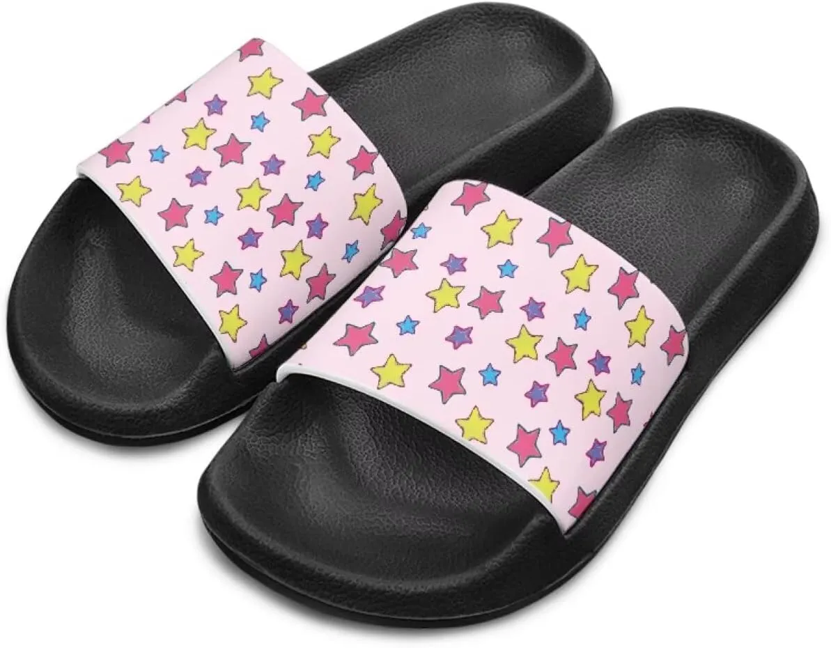 Children's Slippers Beach Sandals Slide Sandals Filp-Flops for Unisex Kids Boys Girls Gift for Daughters Sons Little Brothers Sisters Black Sole Little Kid Size 11-Big Kid Size 3