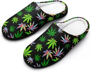 Christmas Slippers For Women Men Cotton House Slippers Hard Sole Comfy Clog Slippers Warm Slip-On Shoes Indoor Outdoor