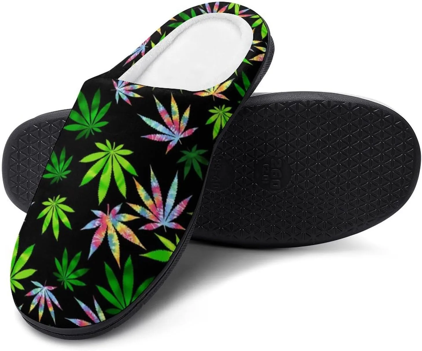 Christmas Slippers For Women Men Cotton House Slippers Hard Sole Comfy Clog Slippers Warm Slip-On Shoes Indoor Outdoor