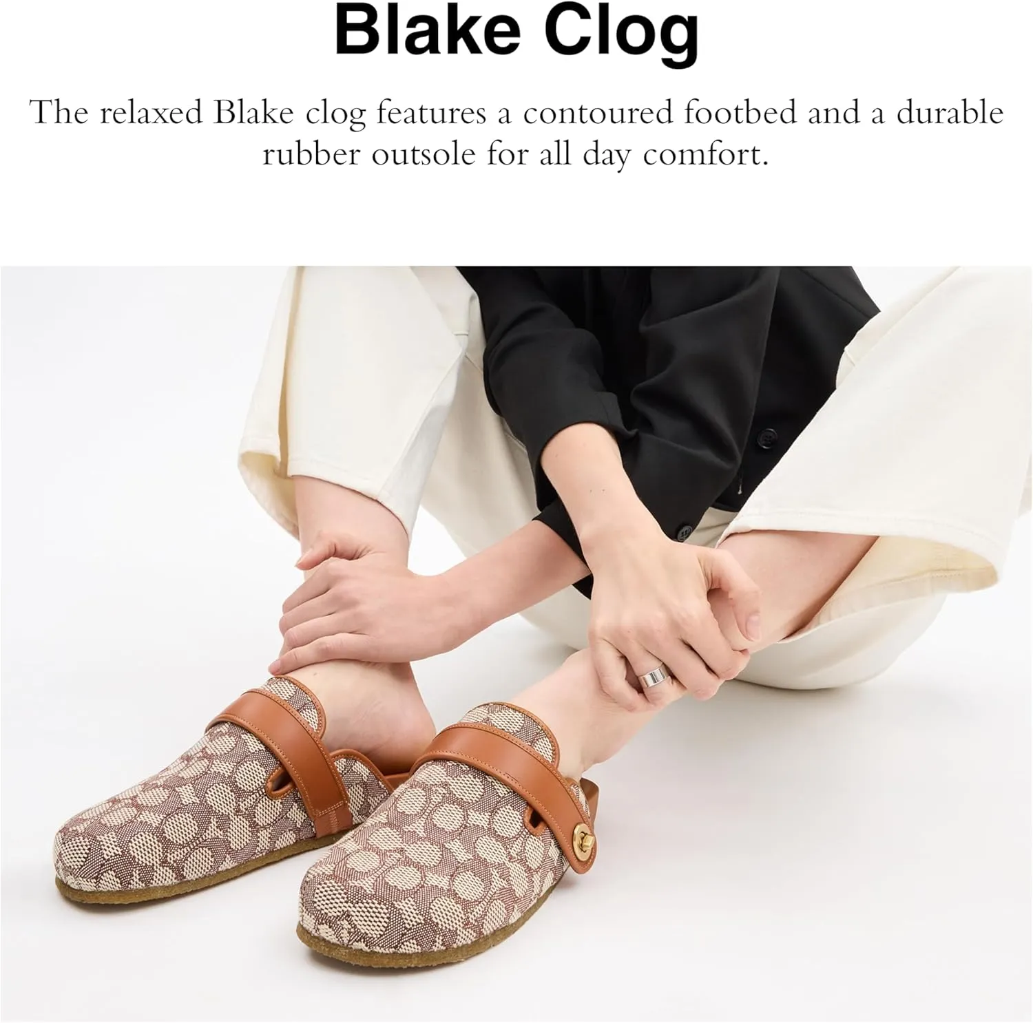 Coach Women's Blake Signature Textile Jacquard Clog