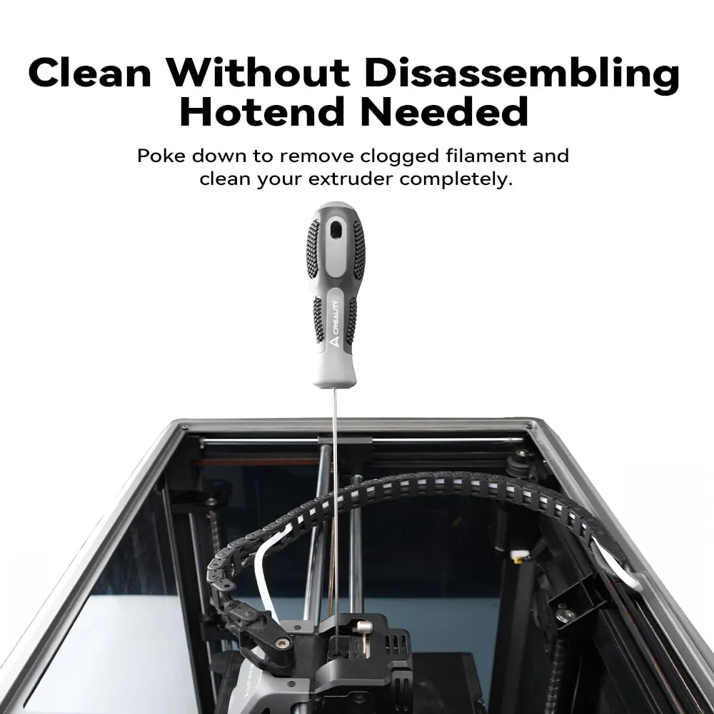 Creality Clog Poke, 3D Printer Nozzle Cleaning Kit for 1.75mm Filament Nozzles Φ1.5mm Needle with Arrow Tip Clean More Thoroughly, 210mm Prolong&Hight Hardness Cleaning Hotend Without Disassembly