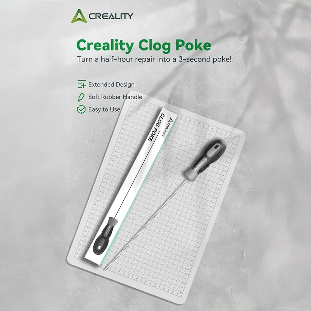 Creality Clog Poke, 3D Printer Nozzle Cleaning Kit for 1.75mm Filament Nozzles Φ1.5mm Needle with Arrow Tip Clean More Thoroughly, 210mm Prolong&Hight Hardness Cleaning Hotend Without Disassembly
