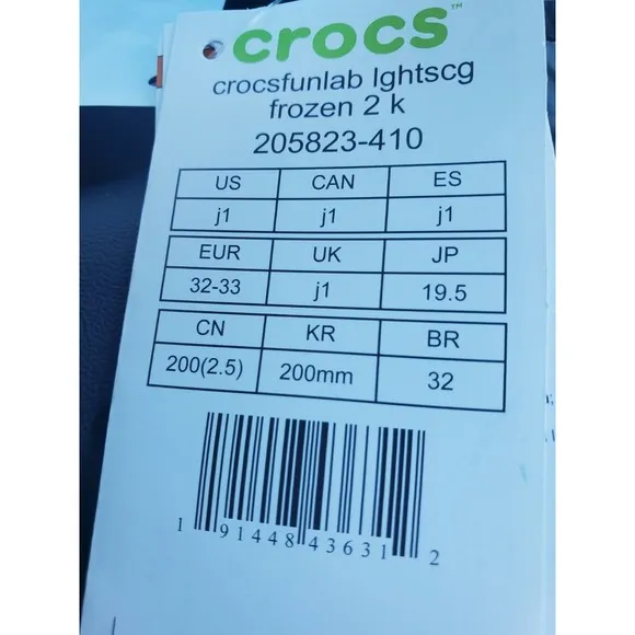 Crocs Kids Fun Lab Lights Disney Frozen 2 Band Clog size  J3