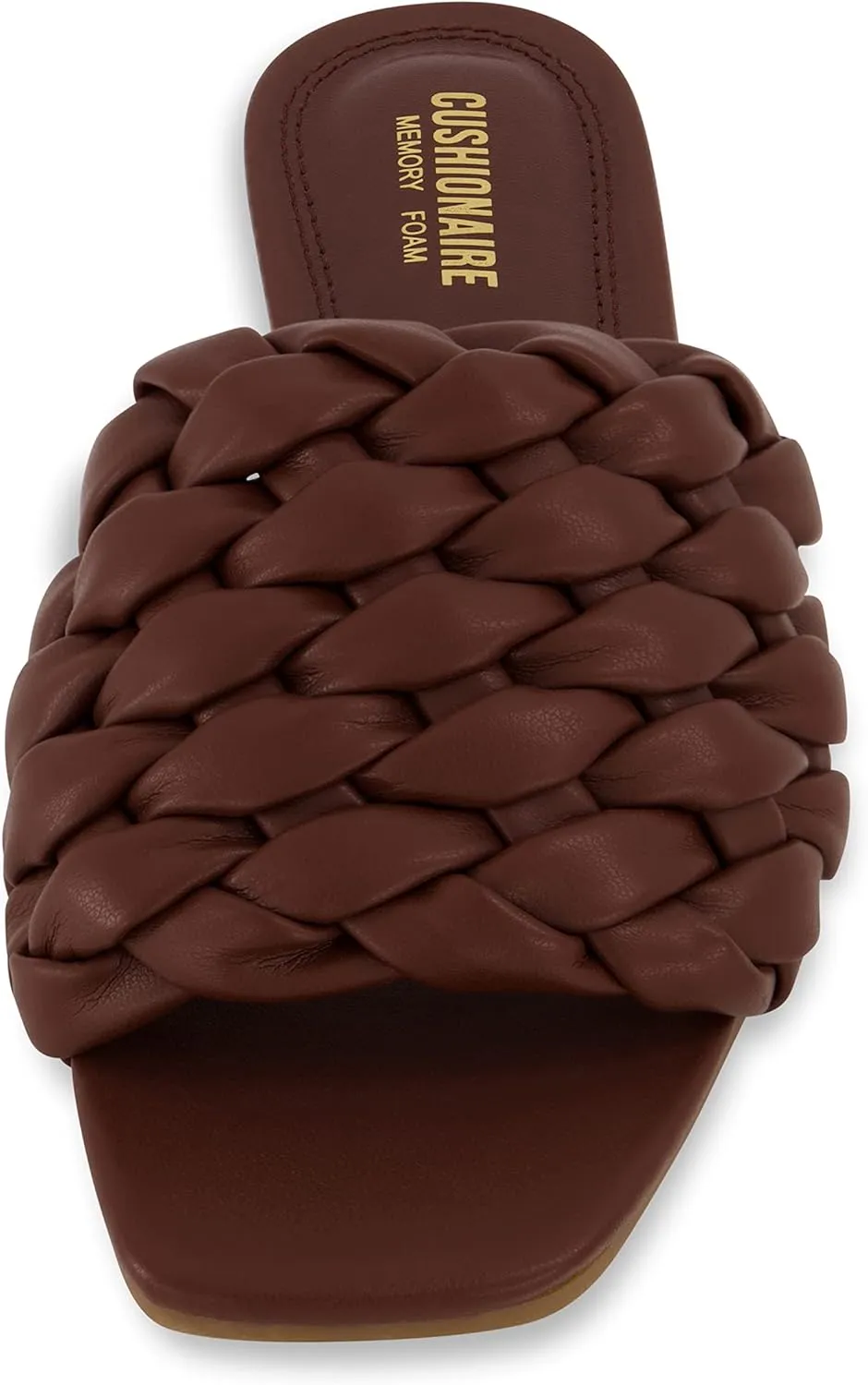 CUSHIONAIRE Women's Aramis woven slide sandal  Memory Foam, Wide Widths Available