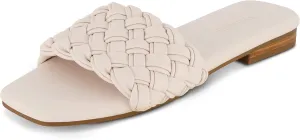 CUSHIONAIRE Women's Fez woven slide sandal  Memory Foam, Wide Widths Available
