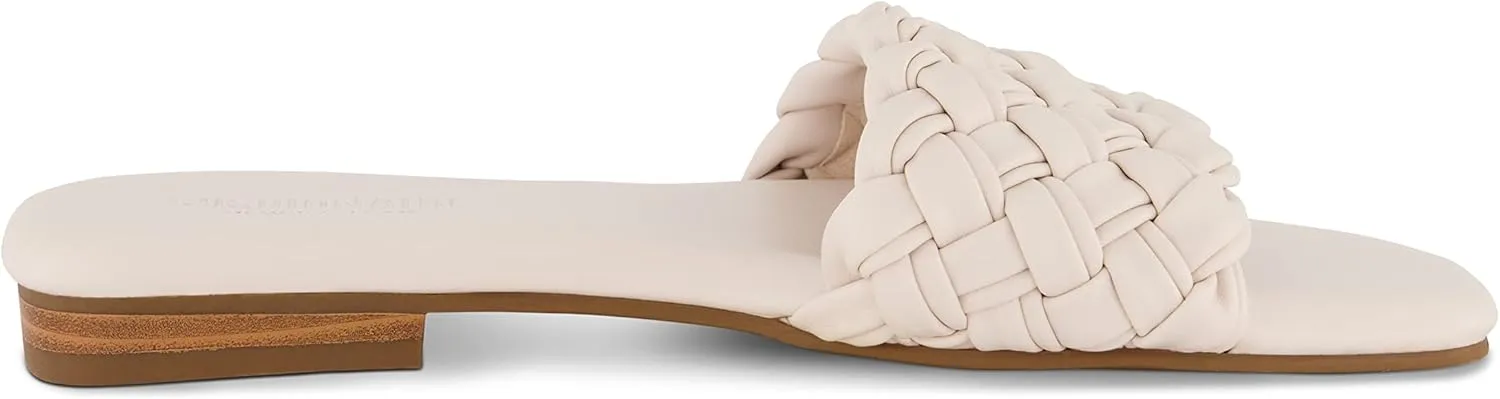 CUSHIONAIRE Women's Fez woven slide sandal  Memory Foam, Wide Widths Available