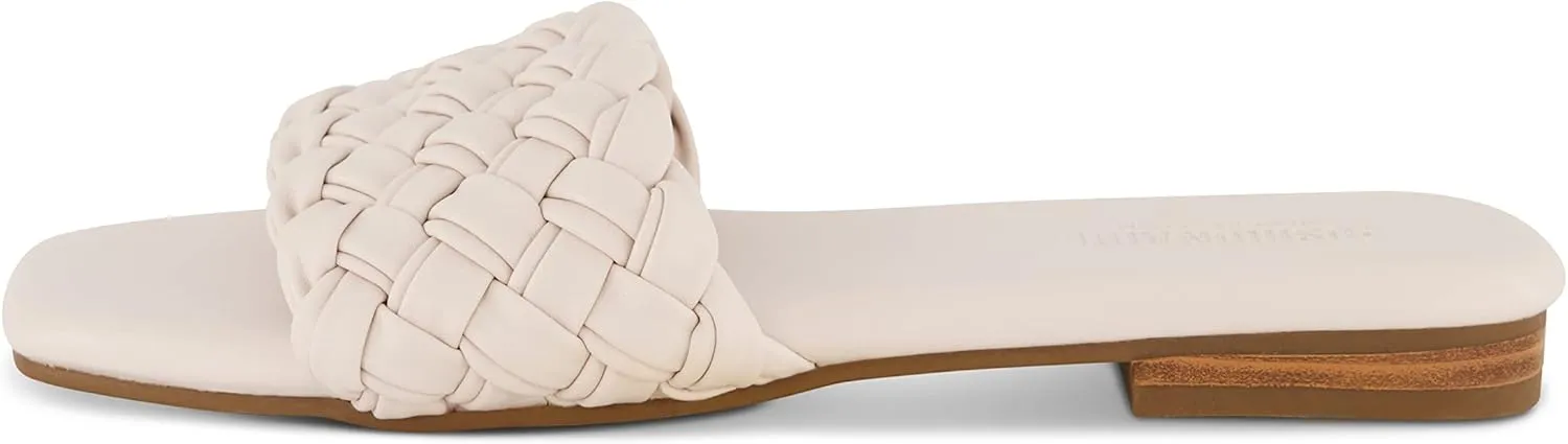 CUSHIONAIRE Women's Fez woven slide sandal  Memory Foam, Wide Widths Available