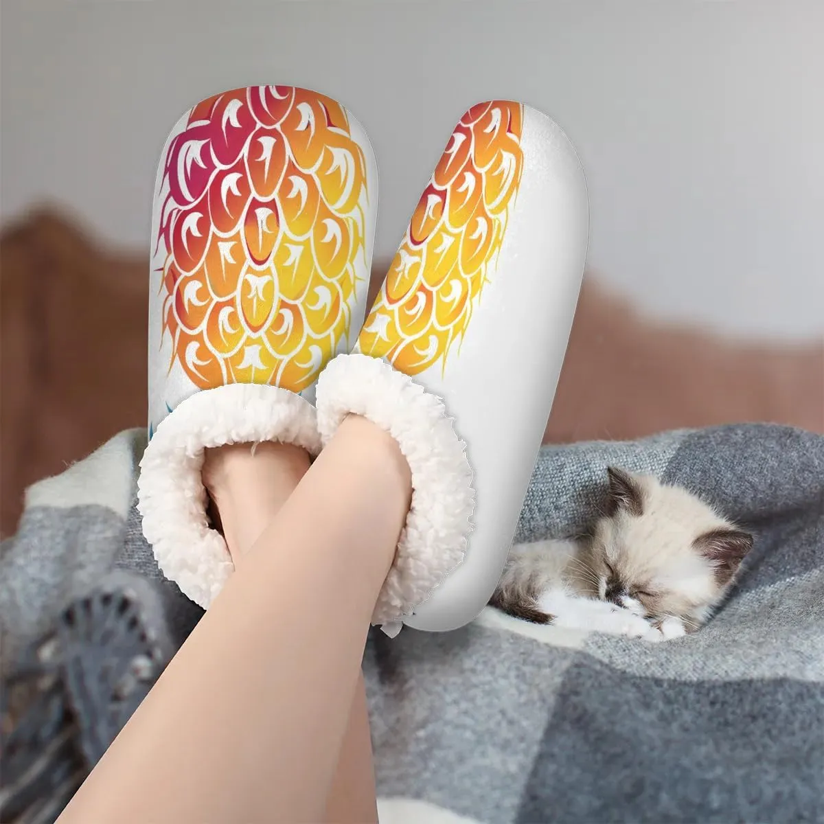 Cute Rabbits Flowers Soft Home Slippers for Women Lightweight Men's House Shoes Women's Slippers