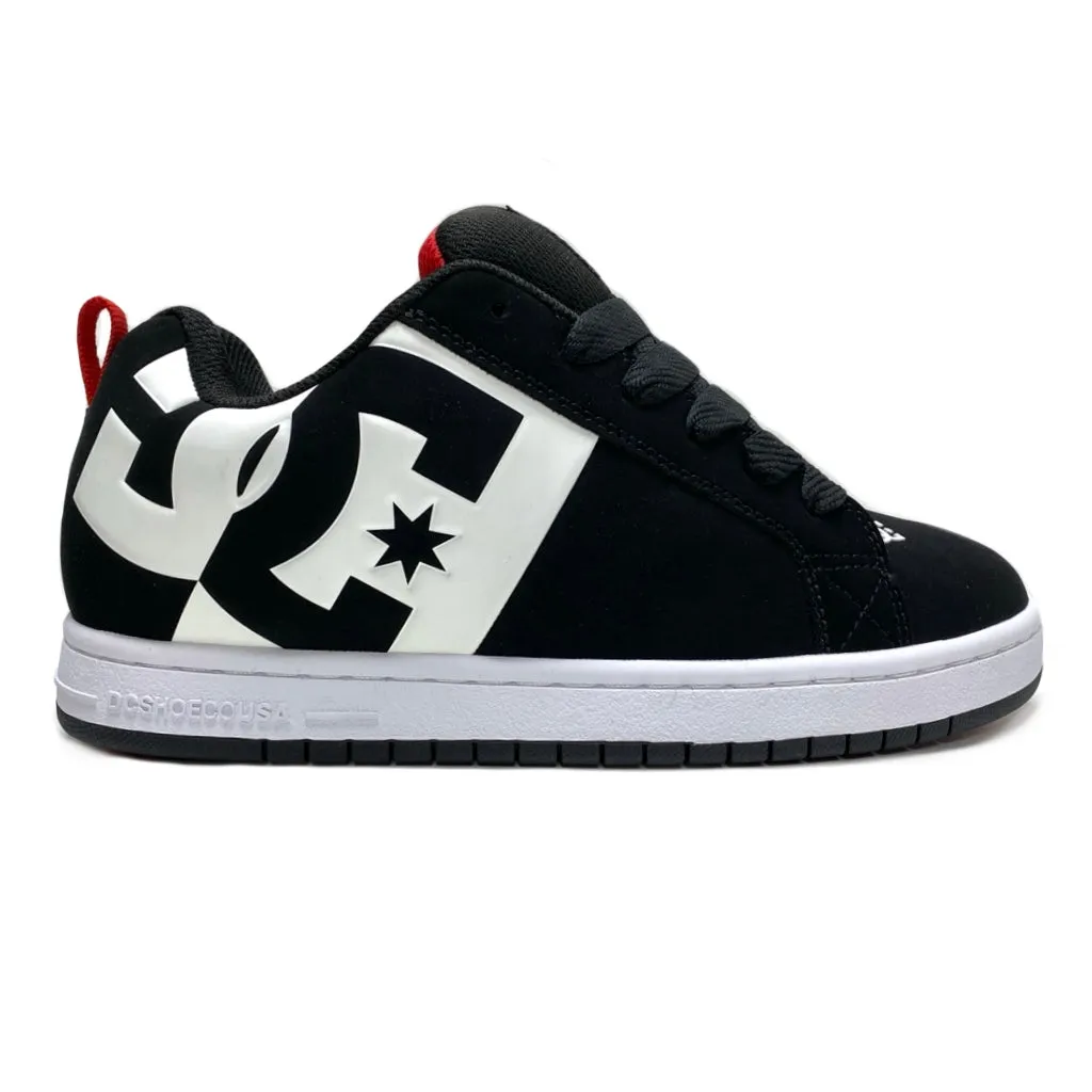 DC SHOES COURT GRAFFIK SQ BLACK WHITE RED TRAINERS (UK 11.5)