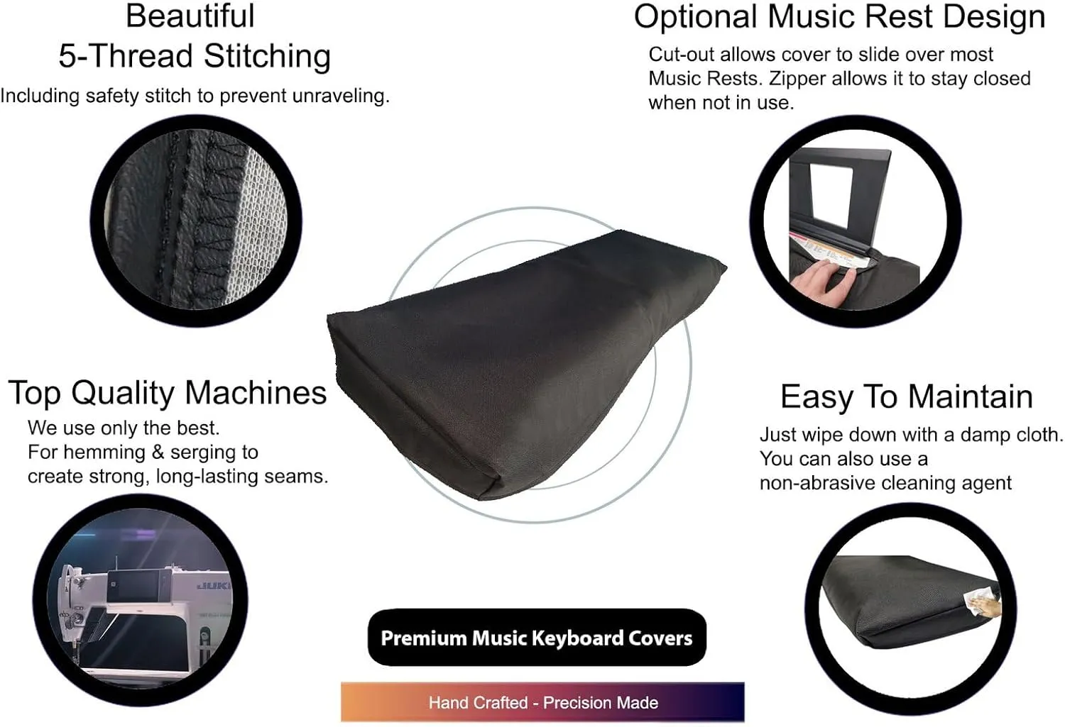 DCFY Ultimate Music Keyboard Cover for Arturia Brute PolyBrute Synthesizer | : Pitch-Black| Made in the US