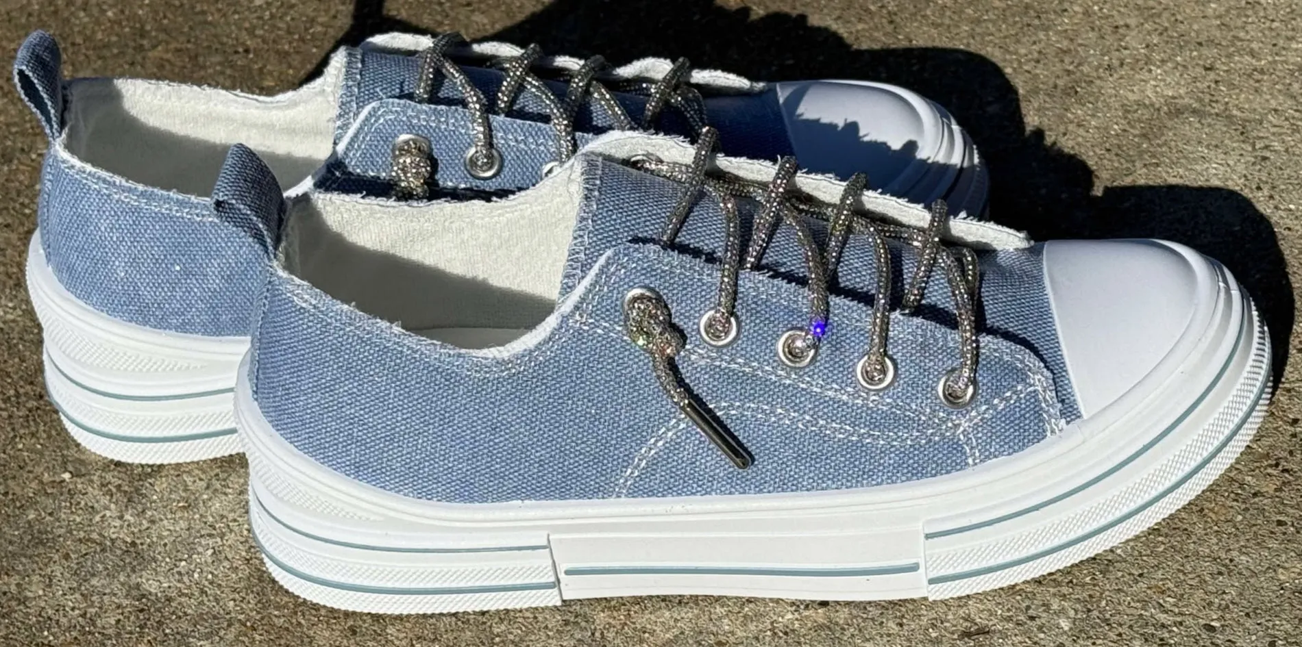 DENIM GIRL GLITTER SLIP ON SNEAKERS