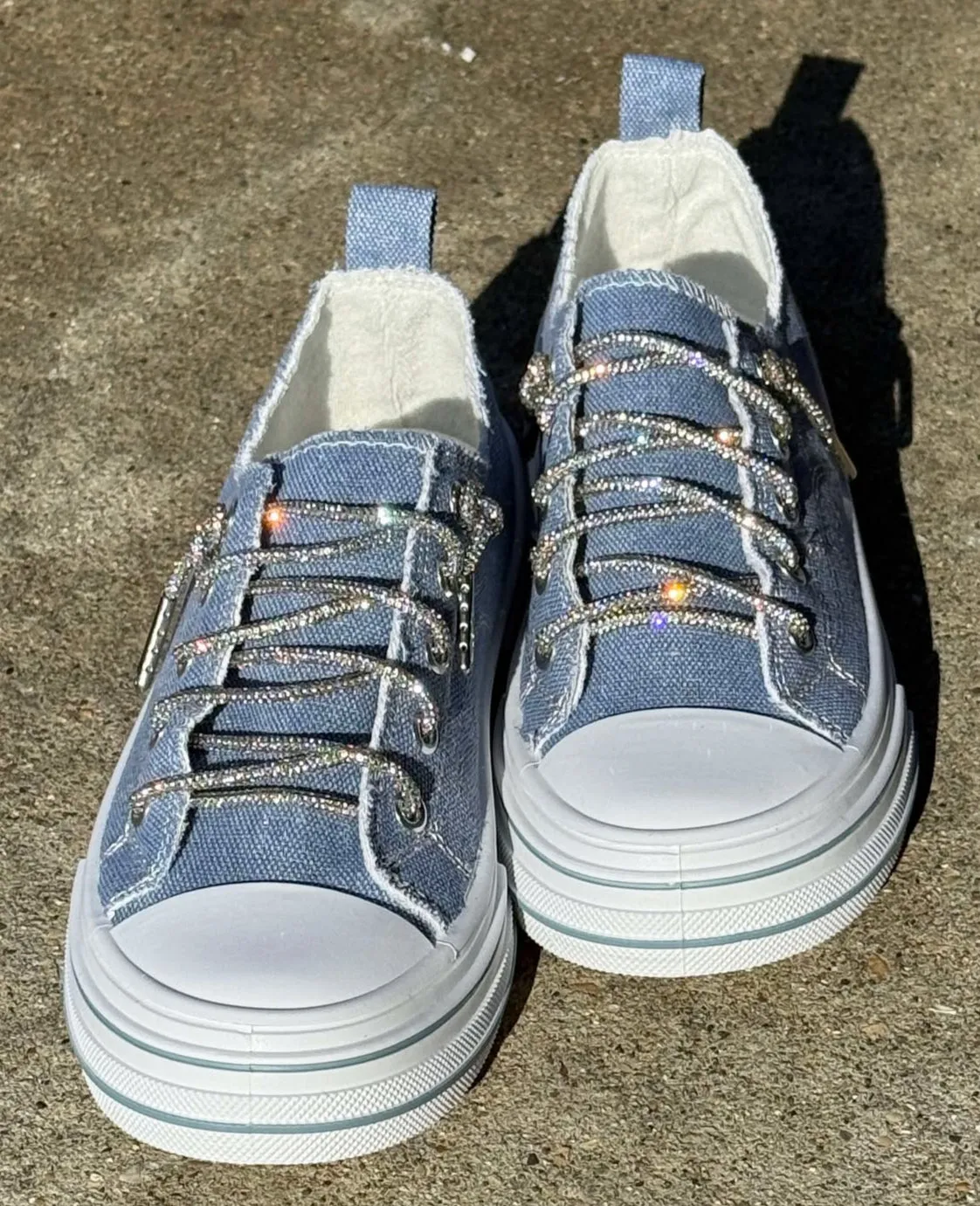DENIM GIRL GLITTER SLIP ON SNEAKERS
