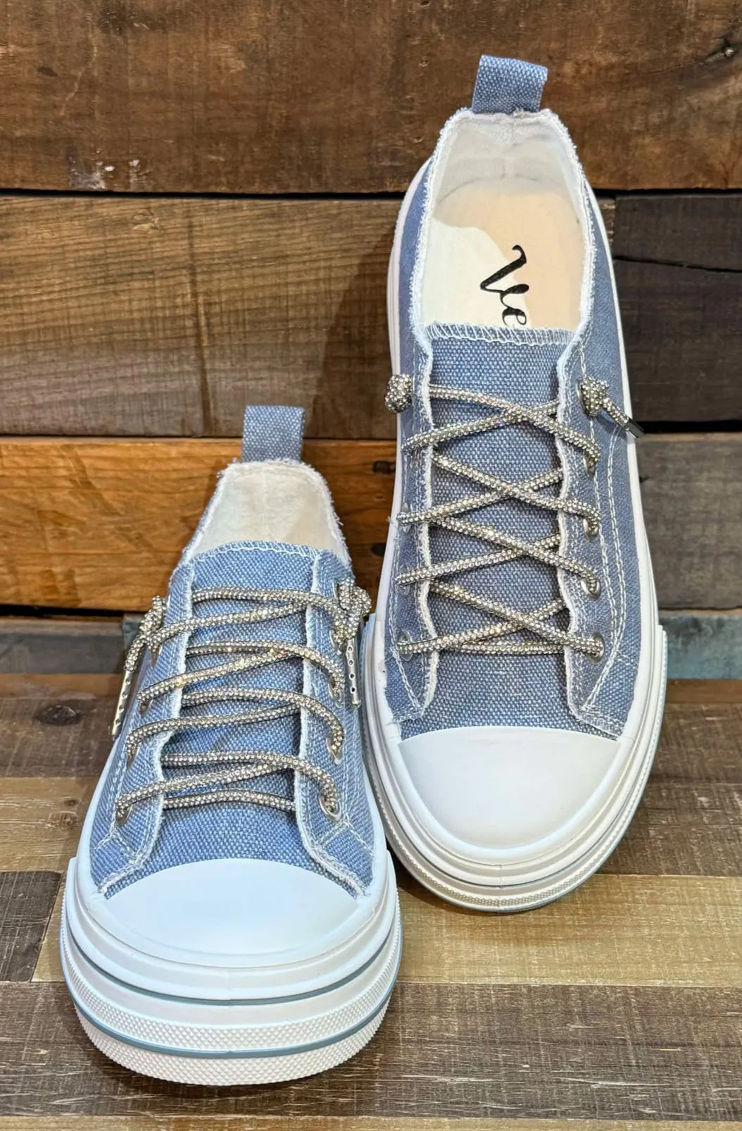 DENIM GIRL GLITTER SLIP ON SNEAKERS
