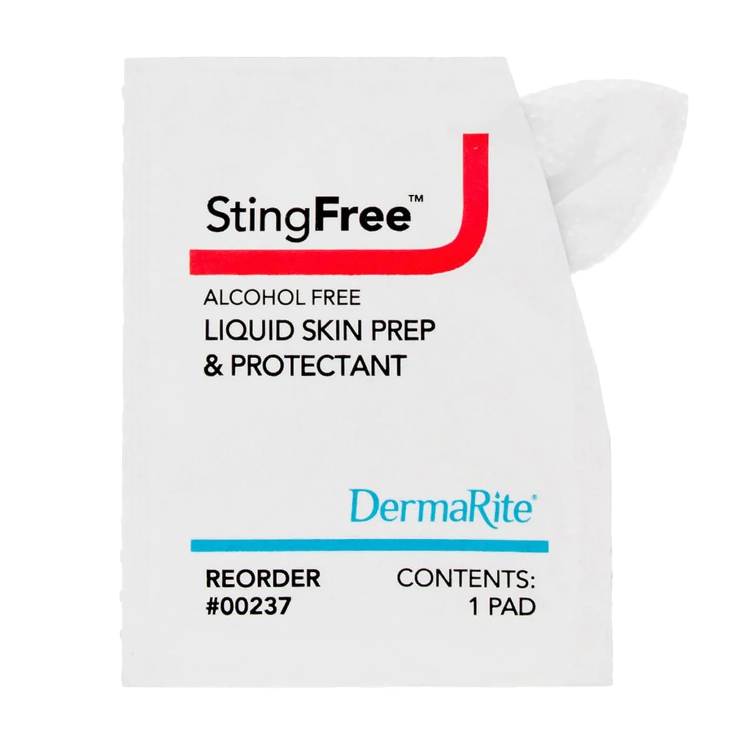 DermaRite's StingFree, Liquid Skin Prep & Shield - Alcohol-Free Wipes, Shields from Body Fluids, Adhesives and Friction - Individually Wrapped, 50 Wipes, 2 Packs, 100 Total