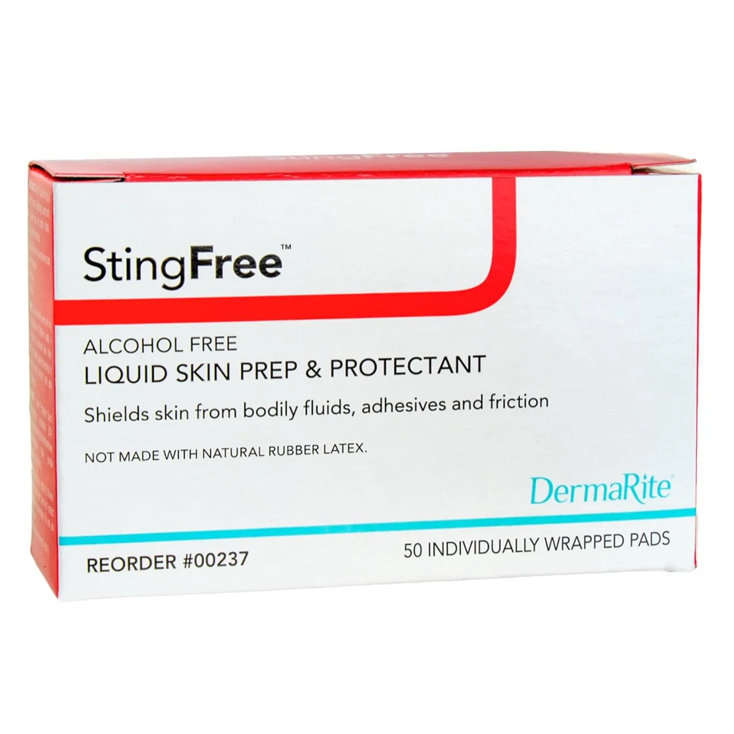 DermaRite's StingFree, Liquid Skin Prep & Shield - Alcohol-Free Wipes, Shields from Body Fluids, Adhesives and Friction - Individually Wrapped, 50 Wipes, 2 Packs, 100 Total