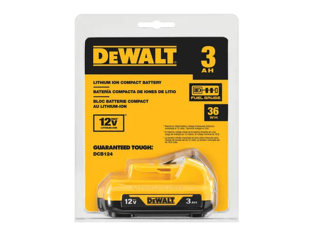DEWDCB124 DCB124 XR Slide Battery Pack 12V 3.0Ah Li-ion