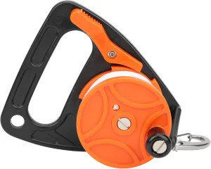Diving Reel, Scuba Dive Reel with Thumb Stopper, Multi Purpose Lightweight Equipment Large Handle Retractable Line Finger Spool Stop Switch for Cave Wreck Exploration Kayaking