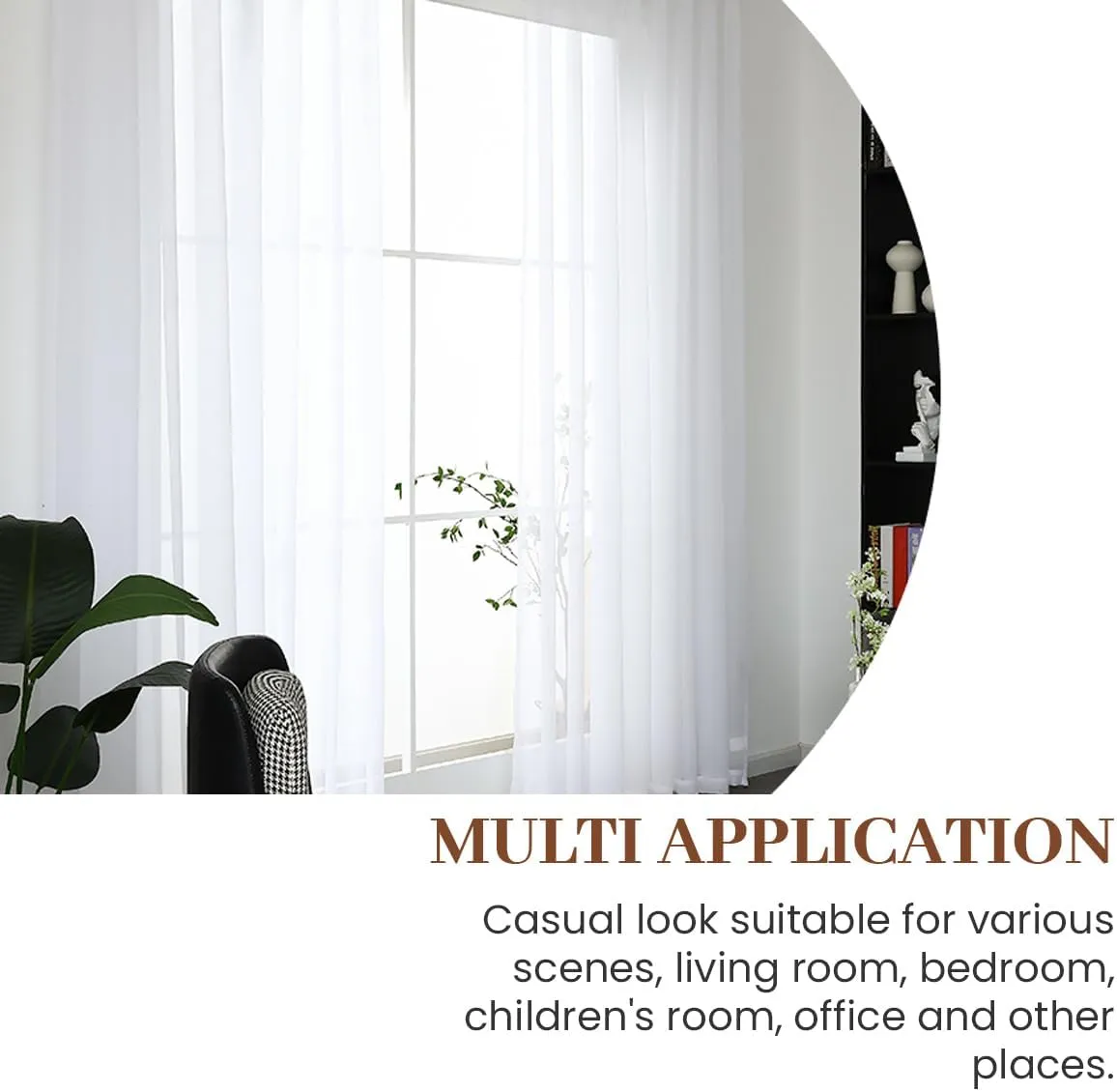 Dreaming Casa Solid Sheer Curtains Draperies White Rod Pocket 2 Panels 52" W x 96" L