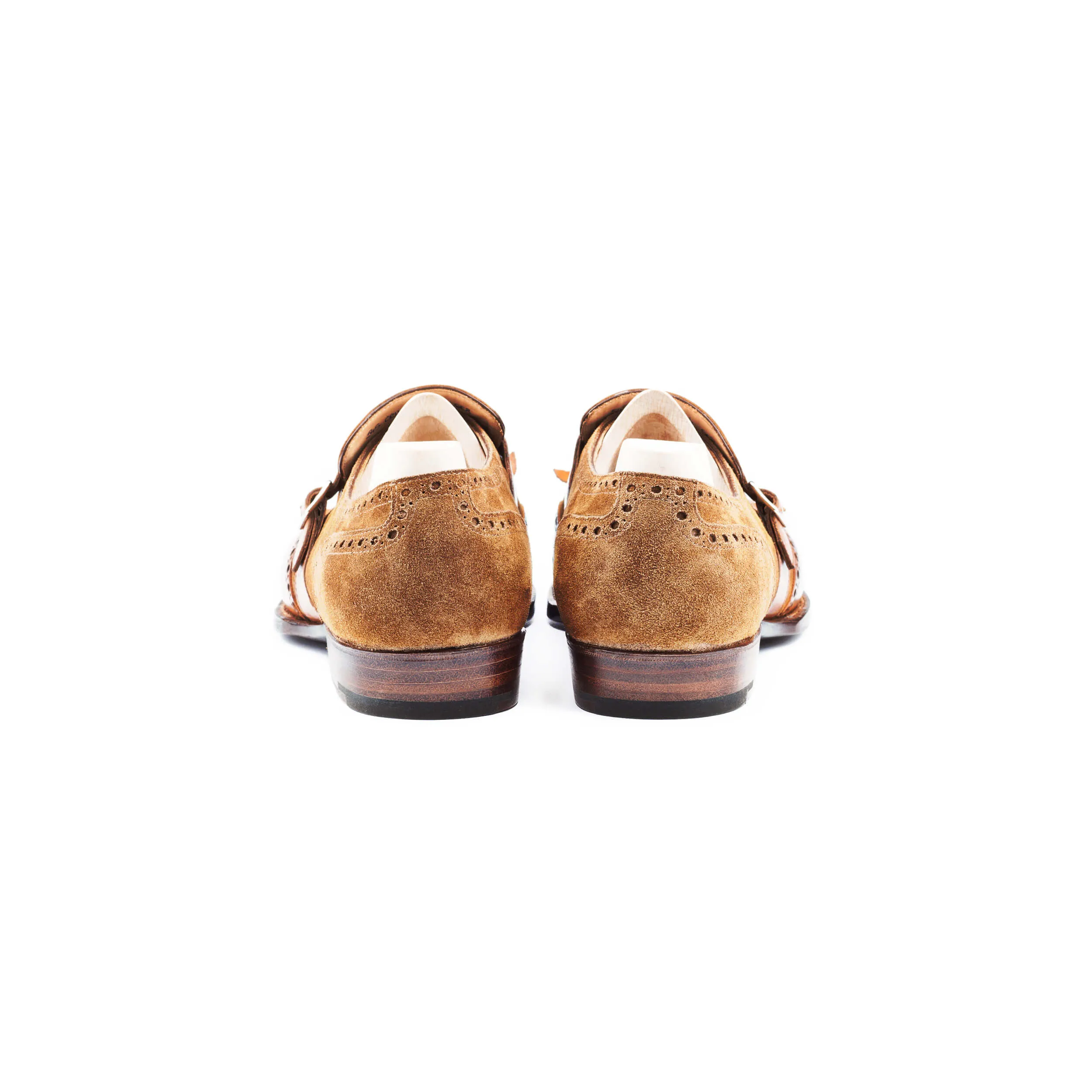 Dress loafer with fringy strap and buckle, metal tips included