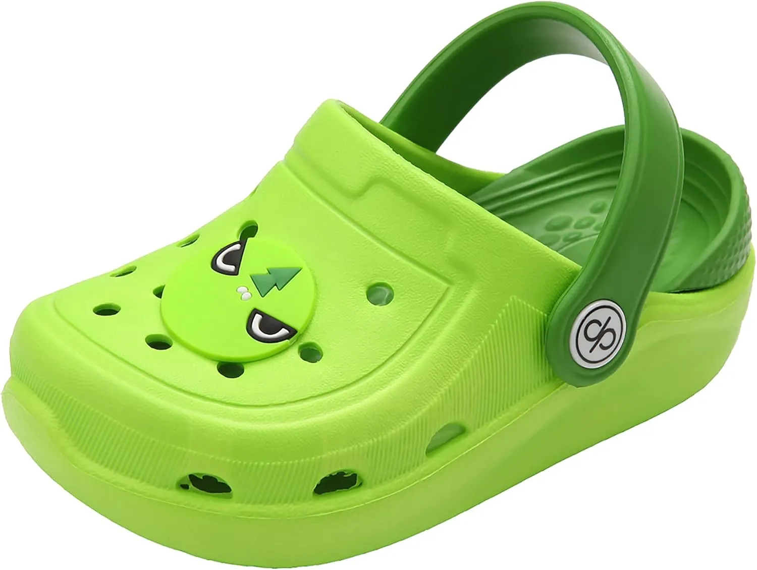 dripdrop Girls Comfort Clogs Kids Slip On Garden Shoes Boys Lightweight Beach Pool Slide Sandals Shower Slipper, Green Dinosaur, 11 Little Kid